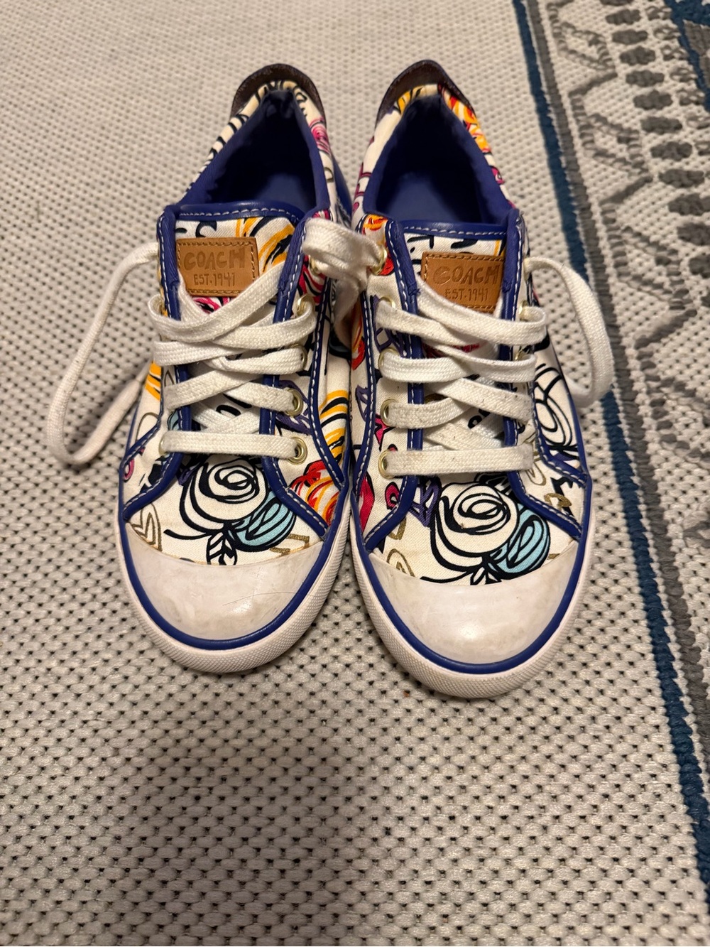 Barrett Poppy A1657 Multicolor Graffiti Canvas Sneakers Size 7B